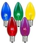 Novelty Lights 500 Case C7 Outdoor Christmas Replacement Bulbs, Multi, C7/E12 Candelabra Base, 5 Watt, 500 Bulbs