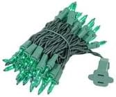 Novelty Lights 11 Feet 50 Bulbs Traditional Incandescent Mini Lights, Green on Green Wire with 2.5" Spacing, Commercial Grade and UL Listed for Indoor/Outdoor Use, End-to-End Connectable