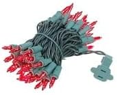 Novelty Lights 11 Feet 50 Bulbs Traditional Incandescent Mini Lights, Red on Green Wire with 2.5" Spacing, Commercial Grade and UL Listed for Indoor/Outdoor Use, End-to-End Connectable