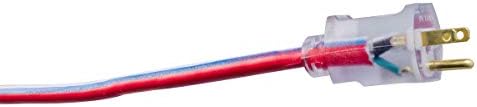Southwire Extension Cord - Built for Outdoor & Indoor Power Use with Contractor-Grade Durability - Heavy-Duty SJTW Jacket - UL Certified - 12/3 SJTW - Red/White/Blue - 100 Foot