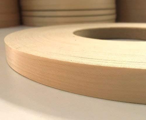 Edge Supply Birch Pre-Finished 7/8 inch X 50 ft Roll Preglued, Veneer Edge Banding, Flexible Wood Tape, Easy Application Iron On with Hot Melt Adhesive. Clear UV Laquer Finish Wood Edging