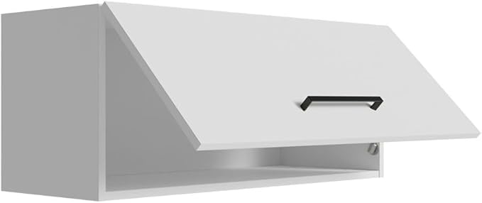 Madesa Slim Garage and Utility Room Wall Storage Cabinet with Horizontal Door and Shelves 31 Inch Wooden Organization Unit - White