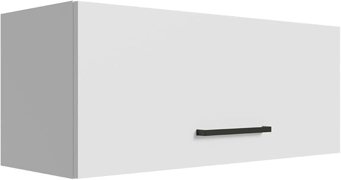 Madesa Slim Garage and Utility Room Wall Storage Cabinet with Horizontal Door and Shelves 31 Inch Wooden Organization Unit - White