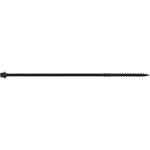 Jake Sales #14 X 14 Heavy Duty Black Timber/Log/Landscaping Wood Screws - Exterior Coated Heavy Duty Screws. 10 x 50 Count Boxes - 200 Screws