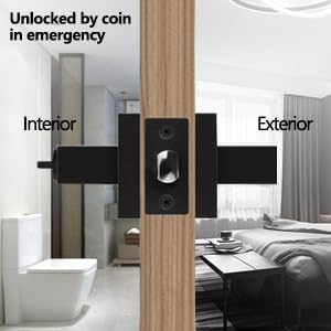 NEWBANG Solid Privacy Door Lever Handle for Bedroom Bathroom in Matte Black Finish