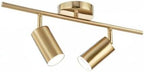 KCO Lighting Modern 2-Light Gold Track Lighting Fixture Flush Mount Brushed Brass Track Lights Kit Mid Century Industrial Adjustable Ceiling Spot Lights Indoor for Kitchen Island (2-Light)