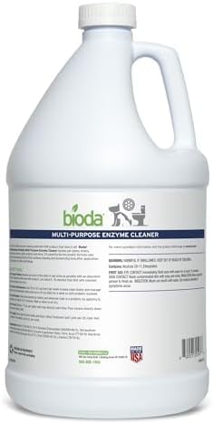 Bioda Multi-Purpose Probiotic Enzyme Cleaner and Deodorizer | Professional Strength | Trash Can Deodorizer, Pet Stains and Odors, Drains, Floors, Bathrooms, Toilets | Made in USA | 1 Gallon | 4 Pack