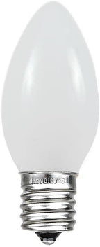 Novelty Lights 25 Pack C9 Ceramic Outdoor Christmas Replacement Bulbs, White, E17/C9 Intermediate Base, 7 Watt
