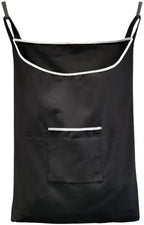 Laundry Collector, Laundry Hamper, Door Hanging Laundry bag with hooks (Black, 65Liters)