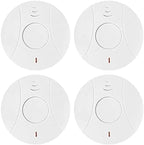 4 Pack Photoelectric Smoke and Carbon Monoxide Detector, Smoke Alarm Sealed-in 10 Year Lithium Battery-Operated (White)