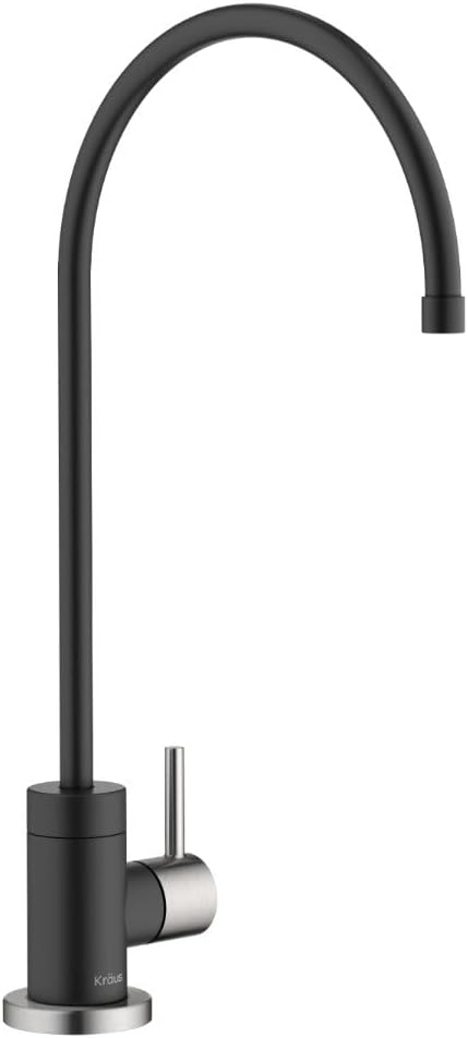 KRAUS® Purita™ Single Handle Drinking Water Filter Faucet for Reverse Osmosis or Water Filtration System in Spot-Free Stainless Steel/Matte Black, FF-100SFSMB