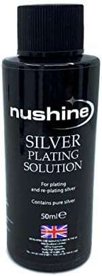 Nushine Silver Plating Solution 1.7 Oz - permanently plate PURE SILVER onto worn silver, brass, copper and bronze (ecofriendly formula)
