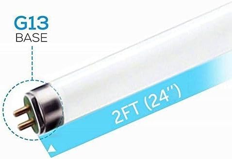 Circle (6 Pack F17T8/850 17W 24 Inch T8 Fluorescent Tube Light Bulb, 5000K Super White, Medium Bi-Pin (G13) Base, 17 Watt T8 Light Bulbs
