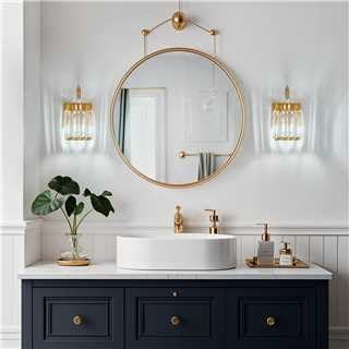 Modern Wall Sconces Set of Two Gold Wall Sconces Indoor Wall Lamp Crystal Wall Light Wall Mounted Room Sconce Wall Lighting Bathroom Vanity Light Fixtures