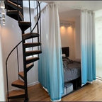 12FT Self Adhesive Ceiling Or Wall Curtain Track No Drill Curtain Rod, No Damage Curtains Track Hangers, Adhesive Curtains Ceiling For Windows Cabinet Closet