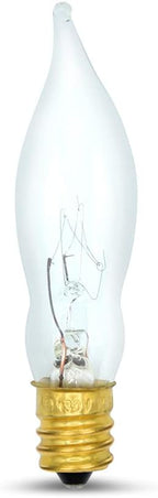 lumenivo 7.5 Watt Light Bulbs 120V/130V Bent Tip Candelabra, Flame Tip Chandelier Bulbs, Flame Shaped Light Bulbs Standard Base – Replacement Christmas Candle Tip Incandescent E12 Bulbs – 1 Pack