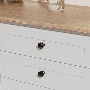 10 Pack Black Cabinet Knobs Round Drawer Knobs for Kitchen Bathroom Black Cabinet Hardware for Dresser Drawers,Aluminum Alloy