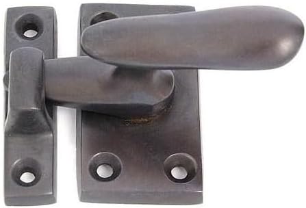 VAN DYKE'S RESTORERS Solid Brass Casement Latch with Lever Handle for Doors and Windows – Antique Brass, Polished Brass, Polished Nickel, or Bronze Finish, Includes Mounting Hardware