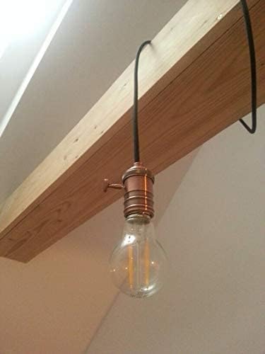 2 Pack Lamp or Fixture Replacement, E26/ E27 Solid Brass Industrial Light Socket Vintage Edison Pendant Lamp Copper Holder with Switch (Red Bronze)