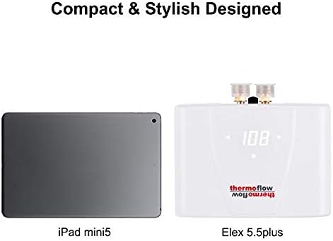 Thermoflow 240V Electric Mini Tankless Water Heater Point of Use On Demand Instant Hot Water Heater for Sinks Wall Mounted, CSA Certified 5.5kW Hard Wired