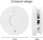 3 Pack Photoelectric Smoke and Carbon Monoxide Detector, Smoke Alarm Sealed-in 10 Year Lithium Battery-Operated (White)