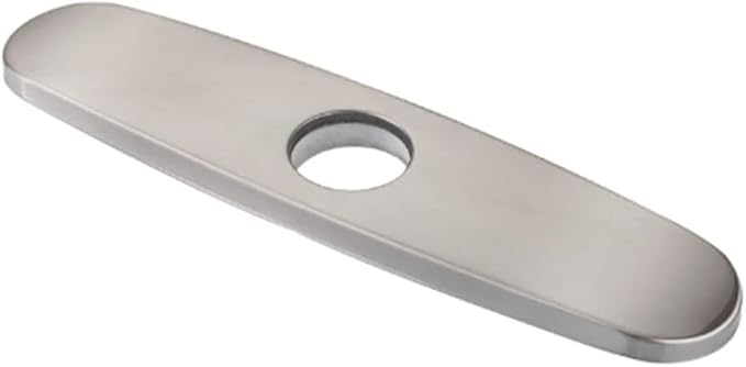 Brushed Nickel 10 inch Sink Faucet Hole Cover Deck Plate, 304 Stainless Steel Escutcheon for 1 or 3 Hole Kitchen, Bathroom or Vanity Sink, Fits Pull-Down, Pull-Out and Mixer Taps