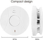 1 Pack Smoke Detector Battery Operated with Photoelectric Sensor and Silence Button, Travel Portable