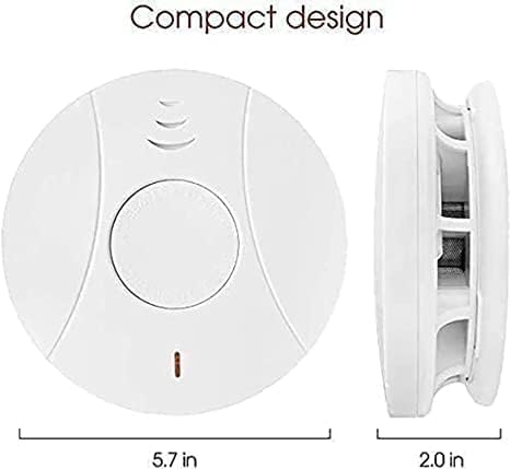 6 Pack Photoelectric Smoke and Carbon Monoxide Detector, Smoke Alarm Sealed-in 10 Year Lithium Battery-Operated (White)
