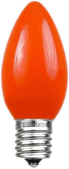 Novelty Lights 500 Case C7 Outdoor Ceramic Christmas Replacement Bulbs, Orange, C7/E12 Candelabra Base, 5 Watt
