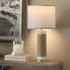 25.75” Rattan Ceramic Lamps for Living Room Set of 2, Farmhouse Table Lamp for Nightstand, White Lamps Set of 2 for Bedroom, Boho Ceramic Table Lamp for End Table