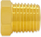 Hooshing 6PCS Brass Reducer Hex Bushing 3/8" NPT Male to 1/8" NPT Female Thread Pipe Fitting Hose Tube Convert Adapter