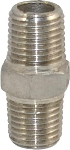 1/8" x 1/8" NPT Male Threaded Hex Nipple,Stainless Steel 304 Quick Coupler Pipe Fitting (1/4")