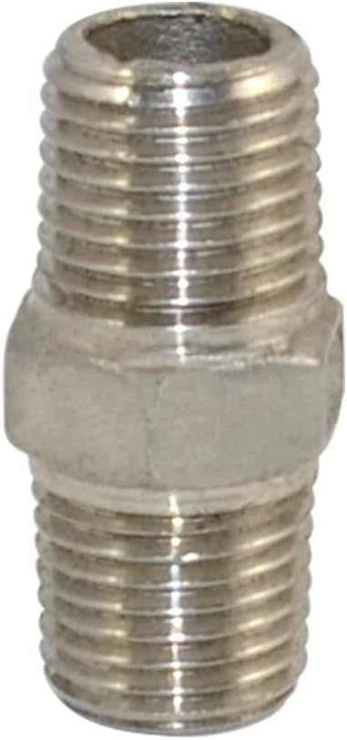 1/8" x 1/8" NPT Male Threaded Hex Nipple,Stainless Steel 304 Quick Coupler Pipe Fitting (1/4")