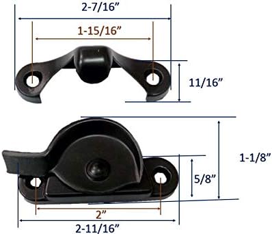 QCAA Zinc Die Cast Window Sash Lock, 2-7/16", Oil Rubbed Bronze, 4 Pack