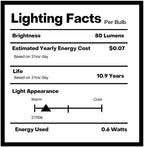 Hometown Evolution, Inc. 25 Foot C9 Commercial LED G50 Globe String Lights with 20 LED G50 Clear 2 Inch .6 Watt Bulbs and Black Wire