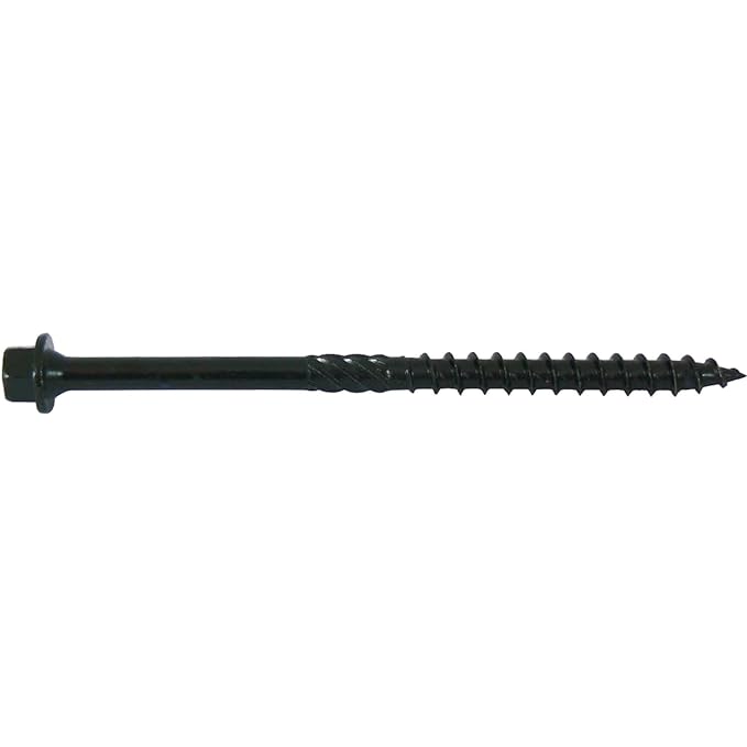 Jake Sales #14 X 6 Heavy Duty Black Timber/Log/Landscaping Wood Screws - Exterior Coated Heavy Duty Screws. 10 x 50 Count Boxes - 500 Screws