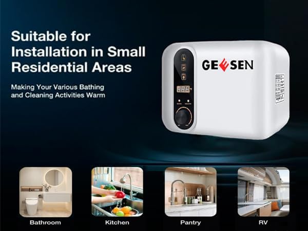 Electric Hot Water Heater 120/240V Small Compact Tank Storage,Rv Tr 3.5 Gallon Trailer 1.5KW Kitchen Instant Under Sink Counter Cupboard, RV 1 PCs 16” Long 1/2”FIP Stainless Steel Water Hose