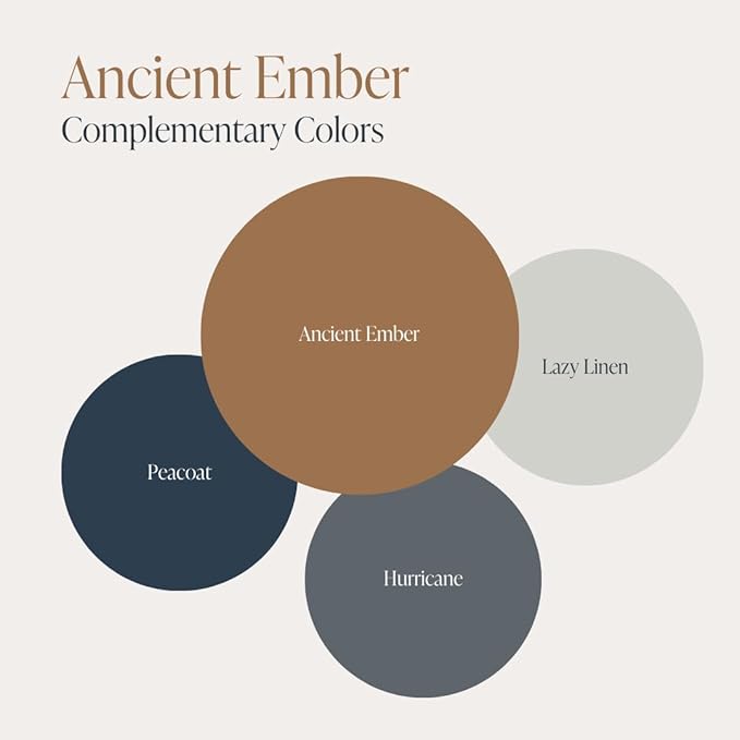 Country Chic All-in-One Chalk Paint for Furniture, Cabinets, Home Decor, Eco-Friendly, Matte Finish, Built-In Primer & Top Coat for Wood, Metal - Ancient Ember (Terracotta Brown) - Pint 16 oz (475 ml)