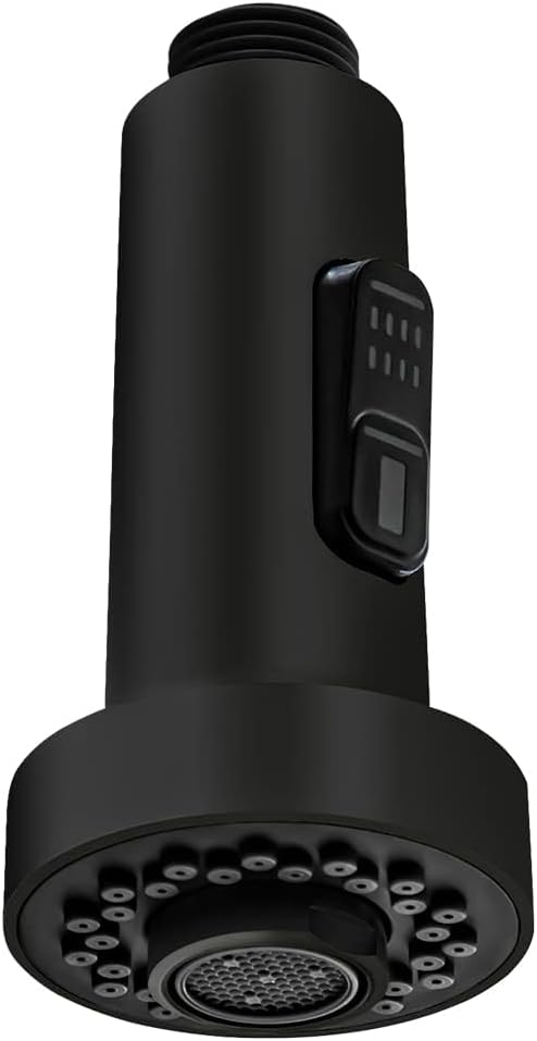 Kitchen Faucet Sprayer Head Replacement Parts,Pull Out Down Kitchen Sink Faucet Nozzle Spout Head 2 Functions,Matte Black