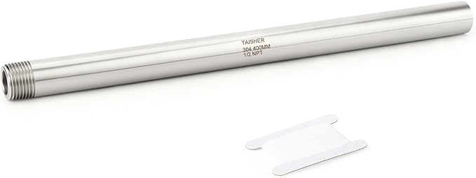 TAISHER 1PCS 304 Stainless Steel Pipe Fittings, 1/2" NPT Male Threaded, 16" Length Weld Nipple Cast Pipe