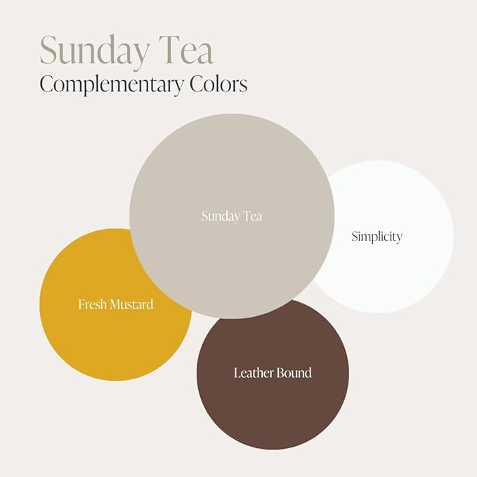 Country Chic All-in-One Chalk Paint for Furniture, Cabinets, Home Decor, Eco-Friendly, Matte Finish, Built-In Primer & Top Coat for Wood, Metal - Sunday Tea (Warm Grey) - Quart 32 oz (950 ml)