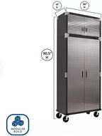 Heavy Duty 8-Piece Steel Garage Cabinet Storage Set with Rolling Workbench, 12 Feet Wide (Graphite)