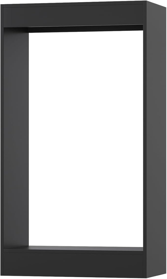 Double Hanging Closet Unit, Modular Closet System, Wood Closet System Organizer with Storage for Walk In Closets, Clothing Rack Wardrobe Closet for Hanging Clothes, Bedroom, Black, 34.5"W