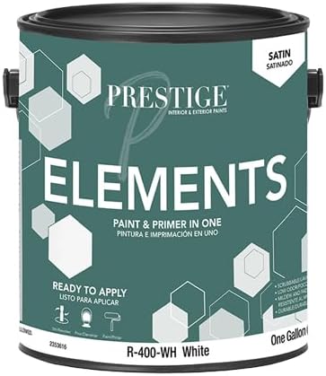 PRESTIGE Paints Elements Interior Paint and Primer in One, Satin, 1 Gallon, White