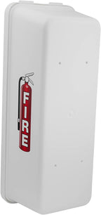 PRO&Family Fire Extinguisher Cabinet (White with Pull-Panel, 5 lb, 8 x 6 x 19 inches, Garage, Utility Room, Hallway)