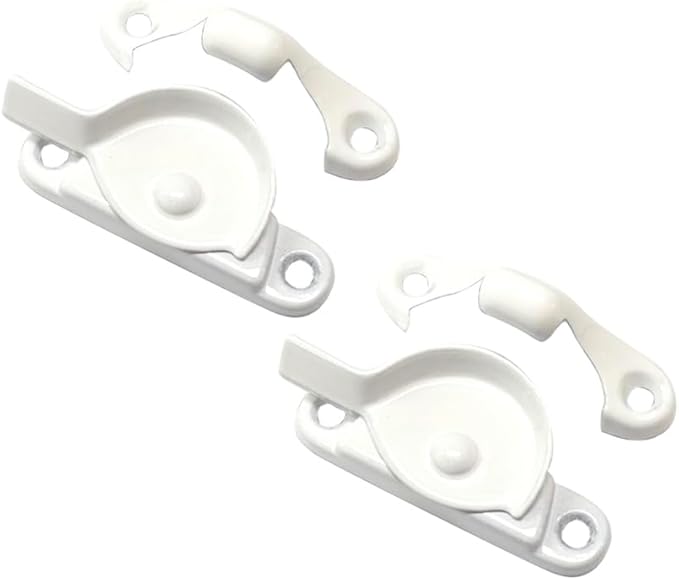 QCAA Zinc Die Cast Window Sash Lock, 2-7/16", White, 2 Pack, Made in Taiwan
