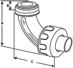 Sealproof 1-Inch 5 Pack Non-Metallic Liquid-Tight 90-Degree Conduit Connector Fitting, 1" Dia 5-Pack