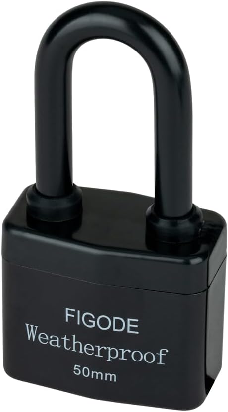 FIGODE® Outdoor Waterproof Padlocks, Covered Heavy Duty Laminated Steel Locks, Large Sturdy Locks, 2.2 in. Wide, 3 Locks Same Key, Long Padlocks