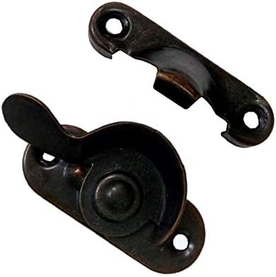 QCAA Steel Window Sash Lock, CTC 2", Antique Copper, 2 Pack