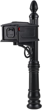 Architectural Mailboxes Stratford Plastic Mailbox and Post Kit, SC000BAM, Black, Medium Capacity